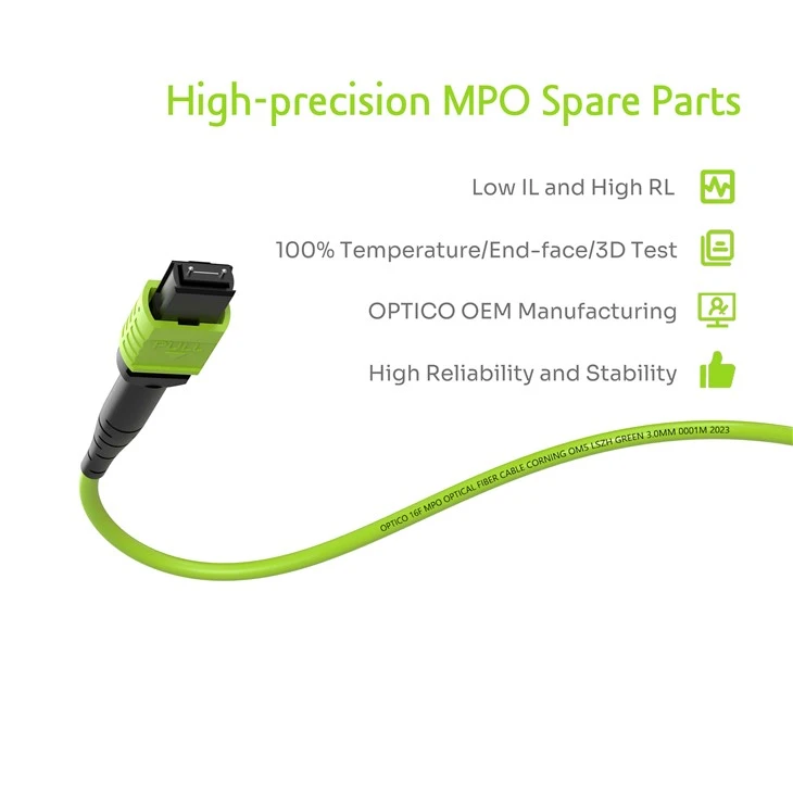 16F MPO Male To MPO Female Trunk Cable Customizable SM MM 16F MPO Male To MPO Female Trunk Cable Customizable SM MM