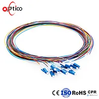 SC UPC 12 色光ファイバーバンドルピグテール 0.9MM 1 メートル