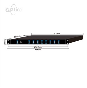 1U パネルの 8CH DWDM Mux Demux