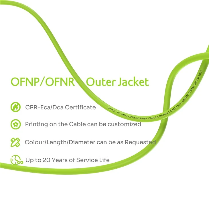 16F MPO Male To MPO Female Trunk Cable Customizable SM MM 16F MPO Male To MPO Female Trunk Cable Customizable SM MM